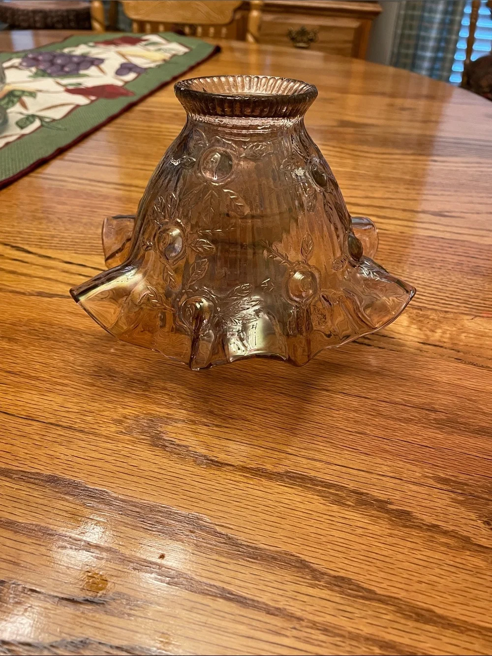 Vintage Homco Eleanor Cabbage Rose Fairy Lamp.  Pink Iridescent. 2 pc set** EUC